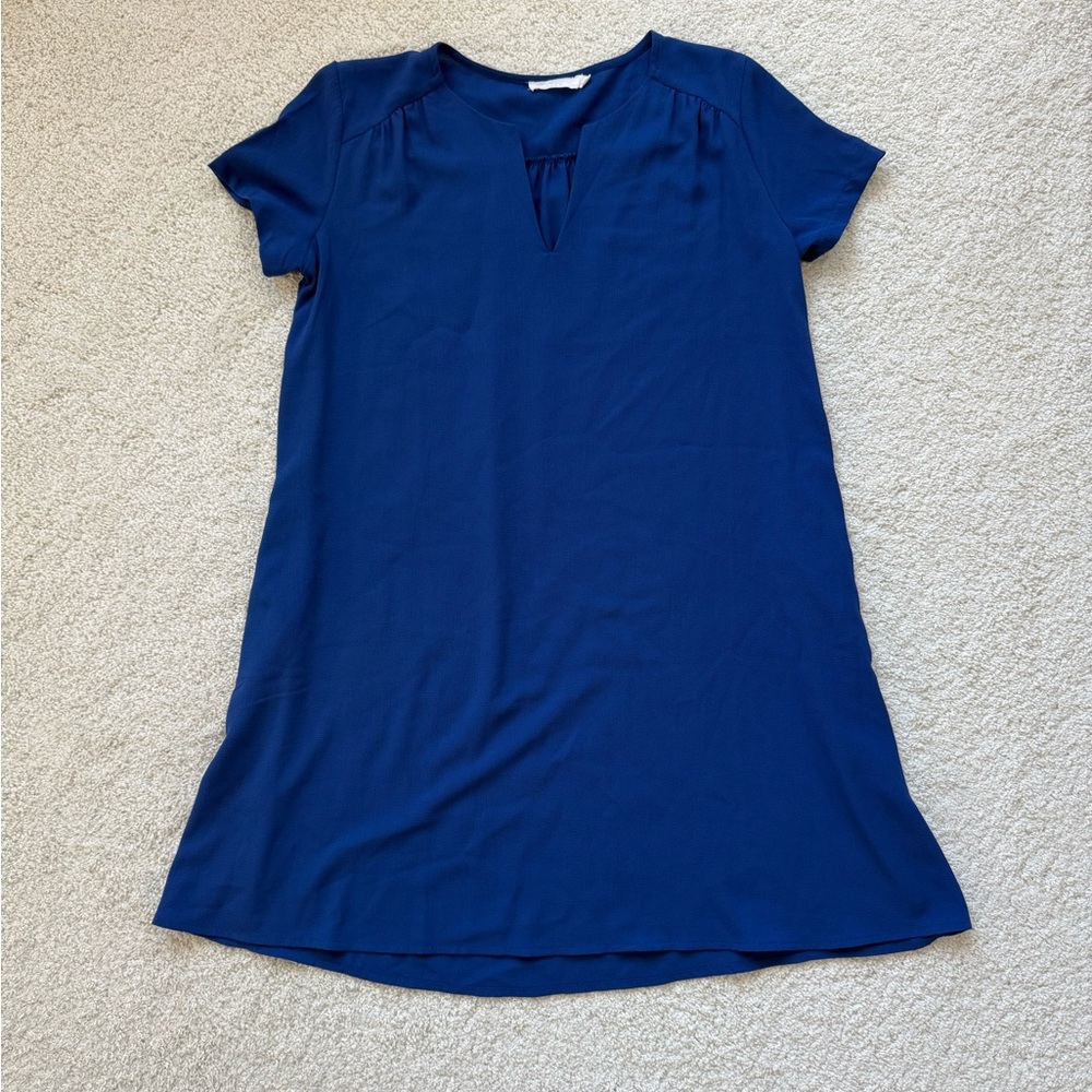 Lush Blue Drapey Textured Mini Dress